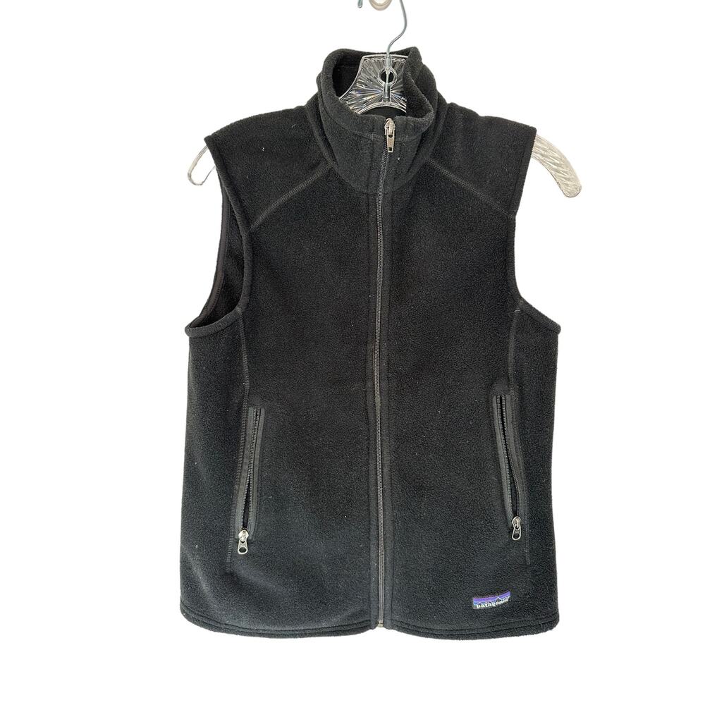 Patagonia Synchilla Fleece Vest Womens Medium Black Full Zip Sleeveless‎ Jacket